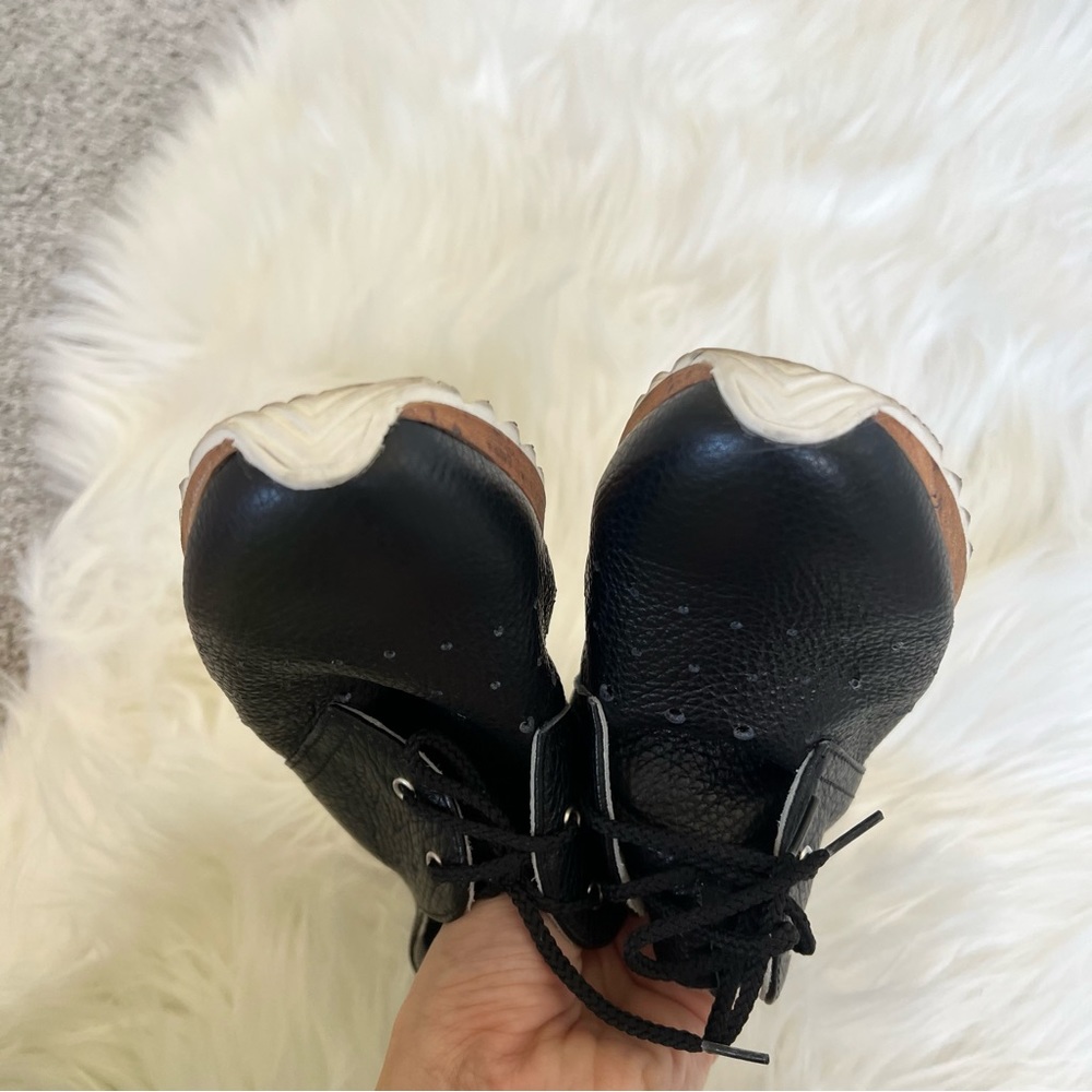 Atliers black Leather Lace up sneaker loafers sz 36 - Picture 5 of 6